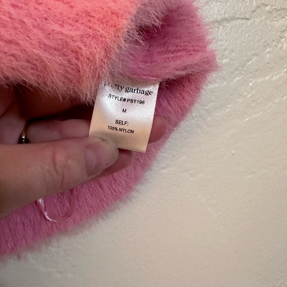 Hot Garbage Pink Heart Rinestone Crop Top - Picture 6 of 6